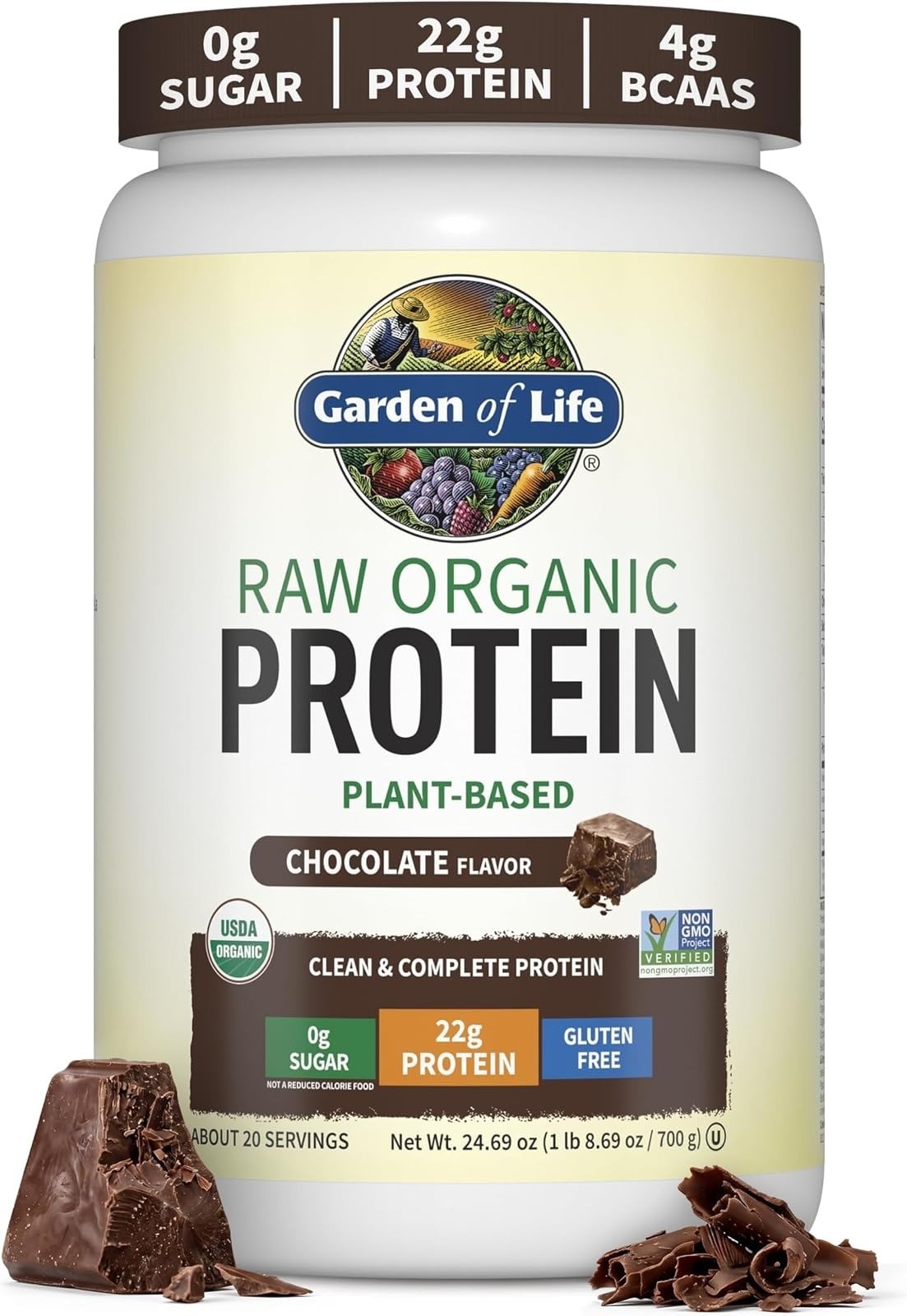 Garden of Life Vegan Protein Powder, Gluten Free, Vanilla, 1.5 LB