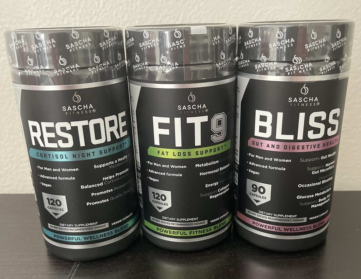 Sascha Fitness Trio Kit Fit 9, Restore & Bliss