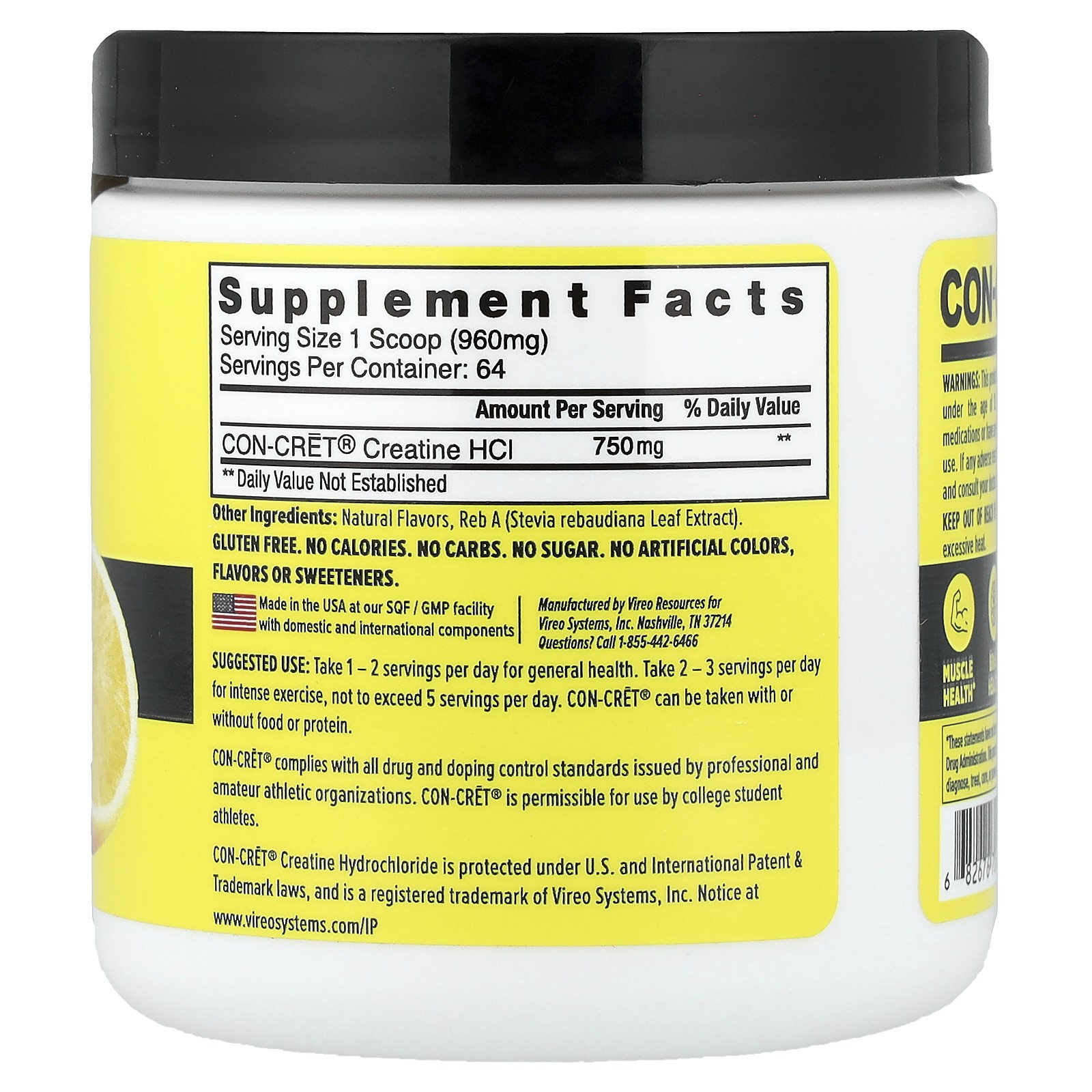 Patented Creatine HCl, Lemon-Lime, 2.2 oz (61.4 g)