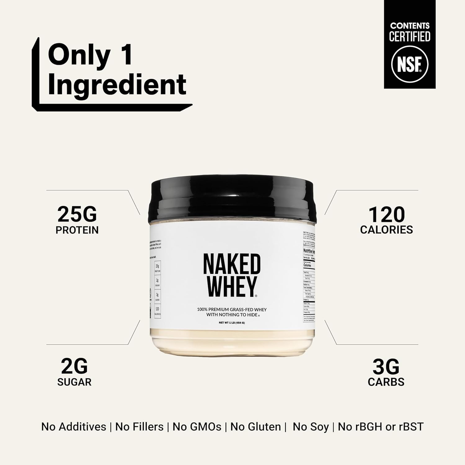 1Lb Grass-Fed Whey Protein Powder – Pure, GMO-Free & Gluten-Free for Recovery