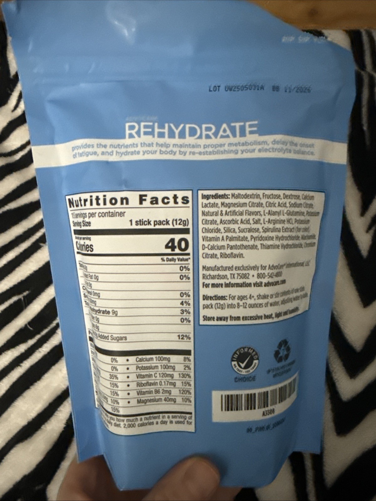 Advocare Rehydrate Electrolyte Drink Mix