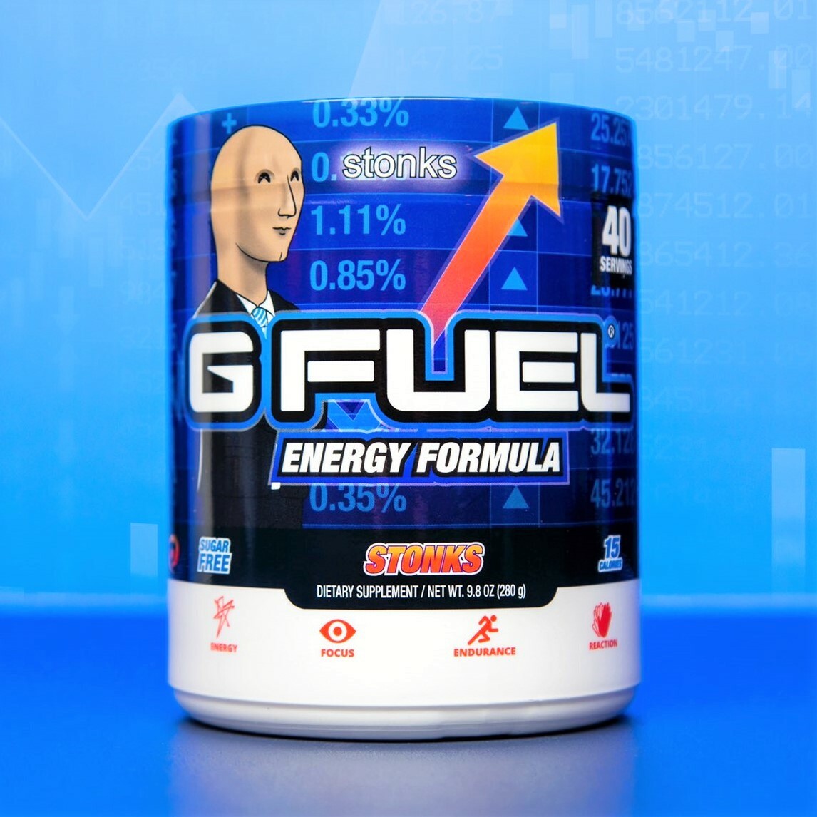 G Fuel Stonks (Blood Orange) Tub Endurance Focus Energy Formula 40 Servings