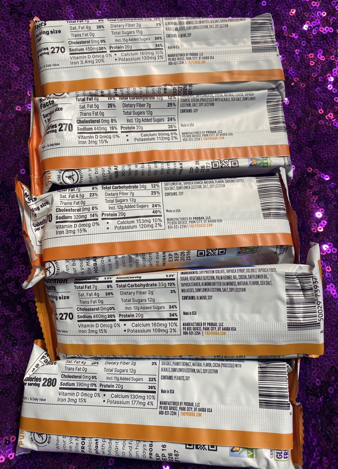 24 Probar Protein Bar Variety Pack – 2.47oz Plant Based Expires:Sept2026