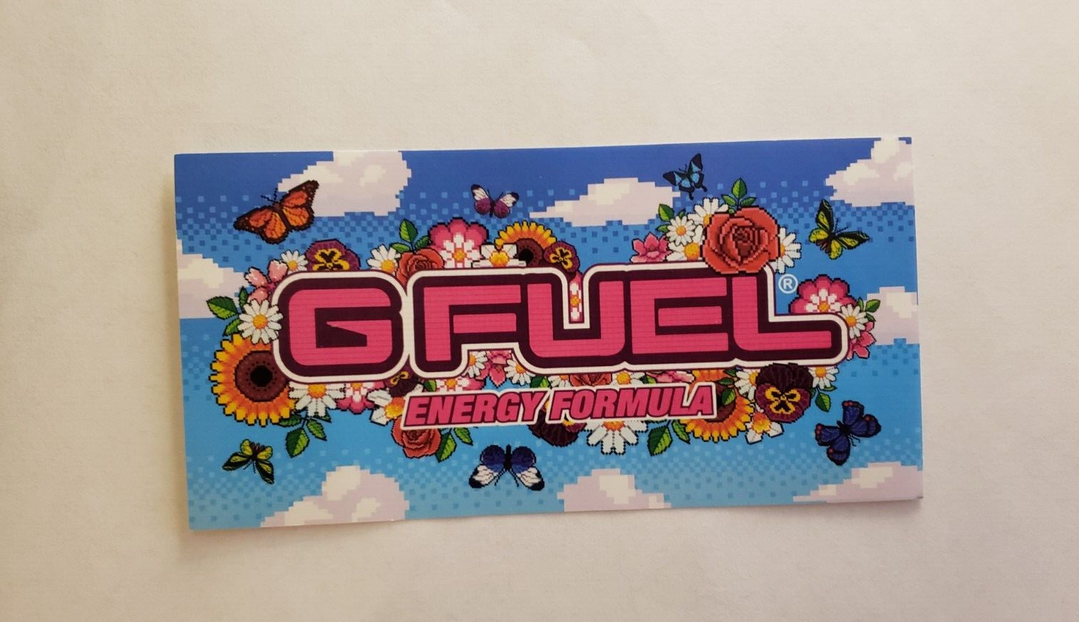 Gamma Labs GFuel Summer Sky Flowers Pixel Art Sticker Decal (6 x 3)