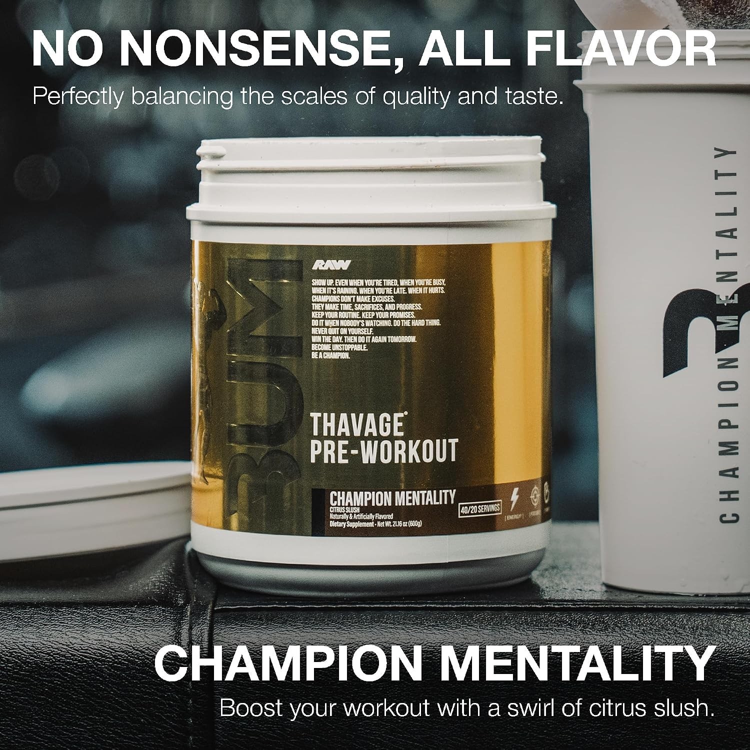 RAW CBUM Thavage Pre-Workout Pumps Focus 20/40 Servings Champion Mentality New