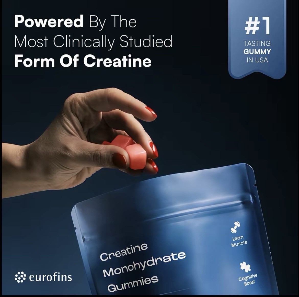 Creatine Monohydrate Gummies – Supports Muscle Growth, (Pack of 1)
