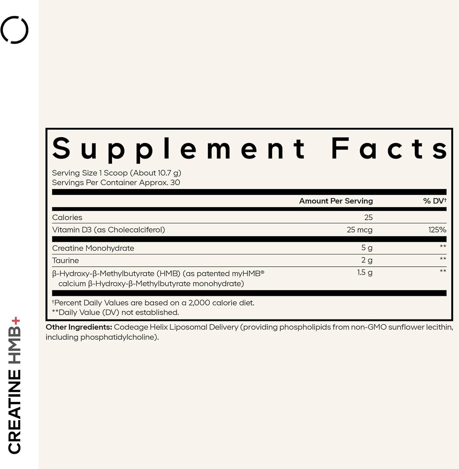 Codeage Creatine HMB+ Sport Unflavored, 11.32 oz (321 g) Taurine D3 7/2028