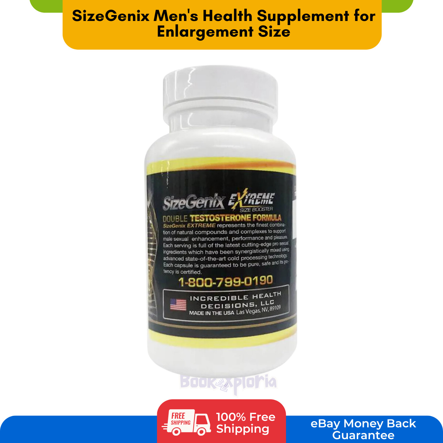 SizeGenix 60 Tabs Men’s Health Supplement for Enlargement Size SHIP FROM US FREE