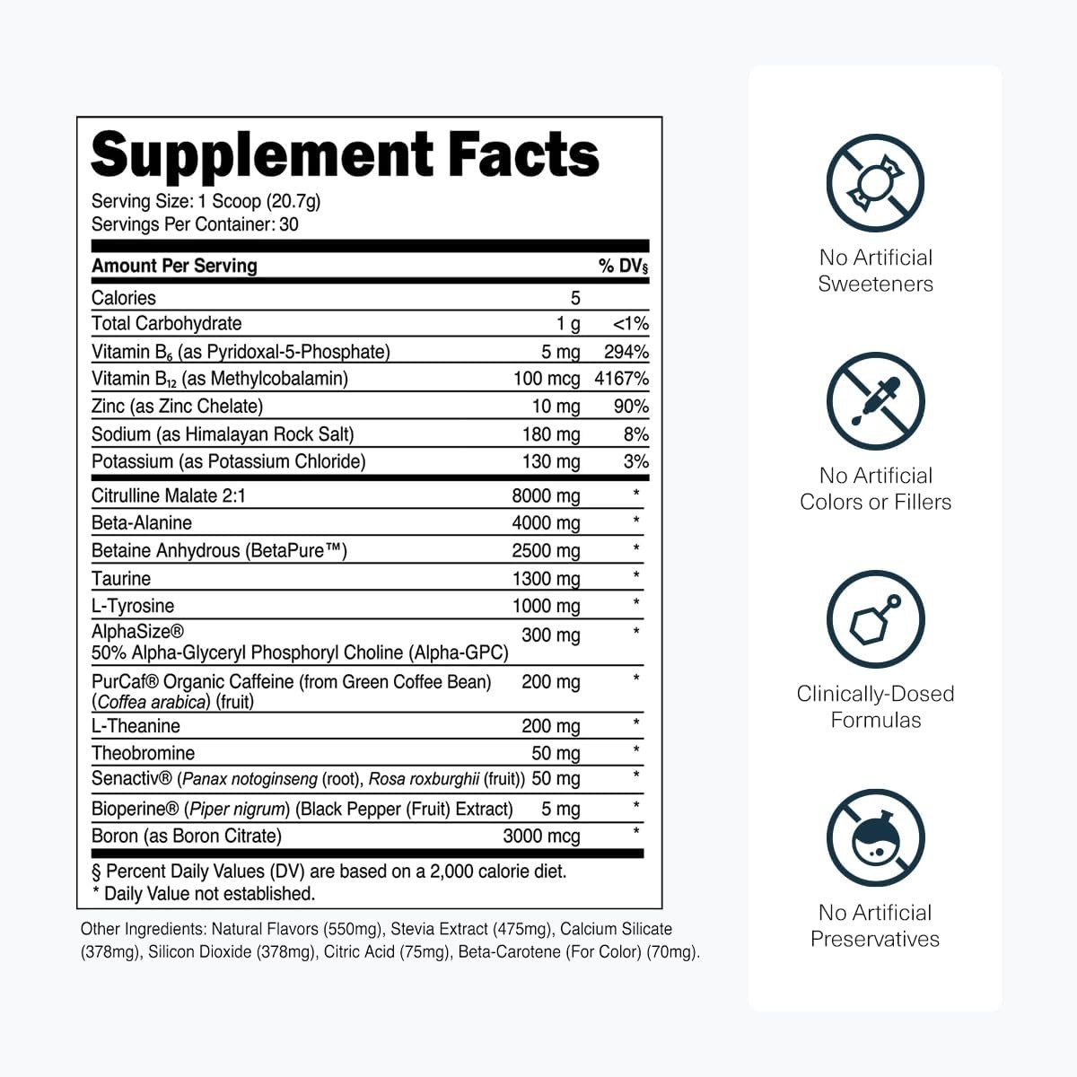 Natural Pre Workout Powder – Science-Backed Peach Mango for Enhanced Performance