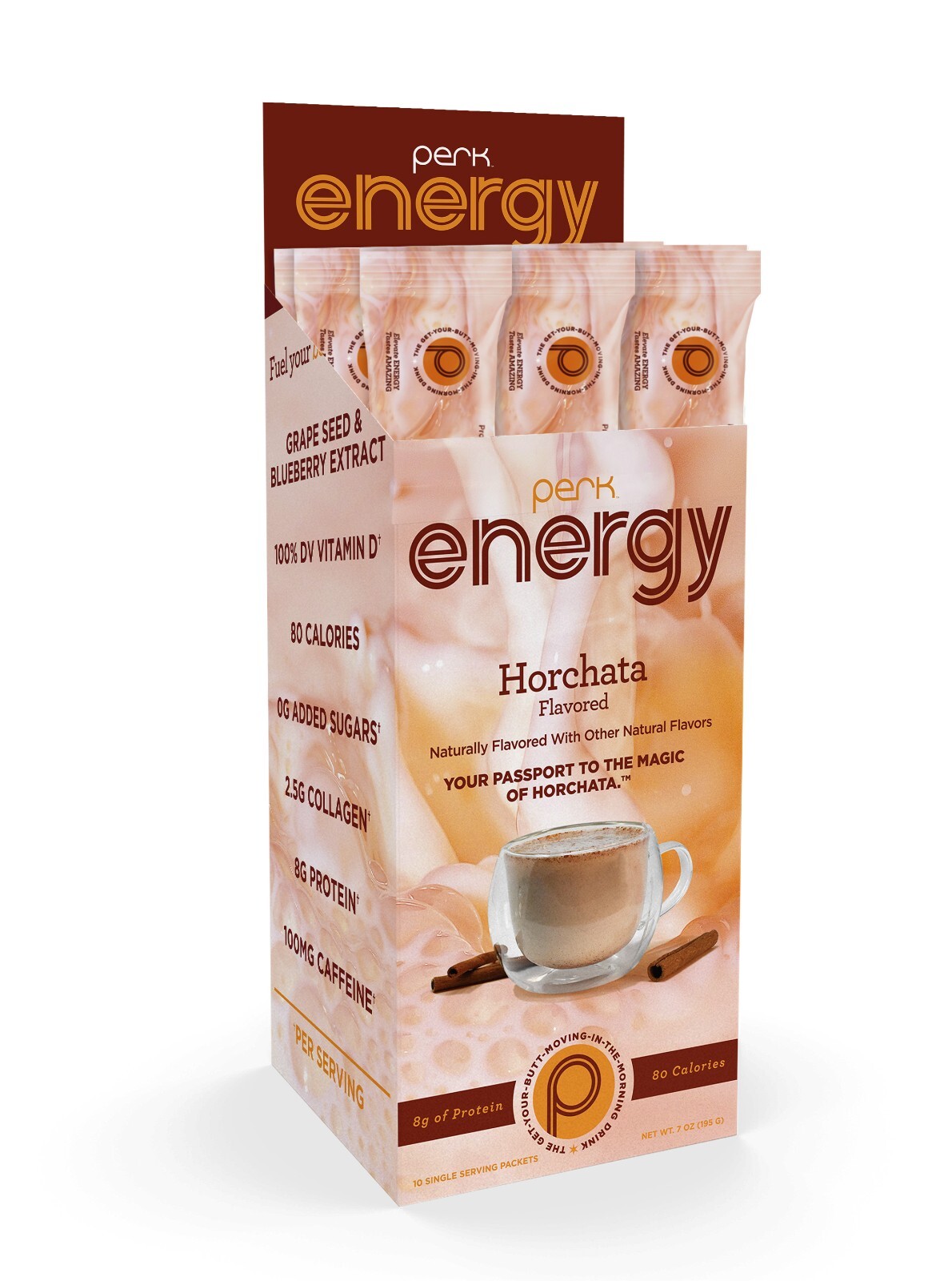 Perk Energy Drink Mix (Horchata) 10 Stick Packs – Healthy Coffee Alternative