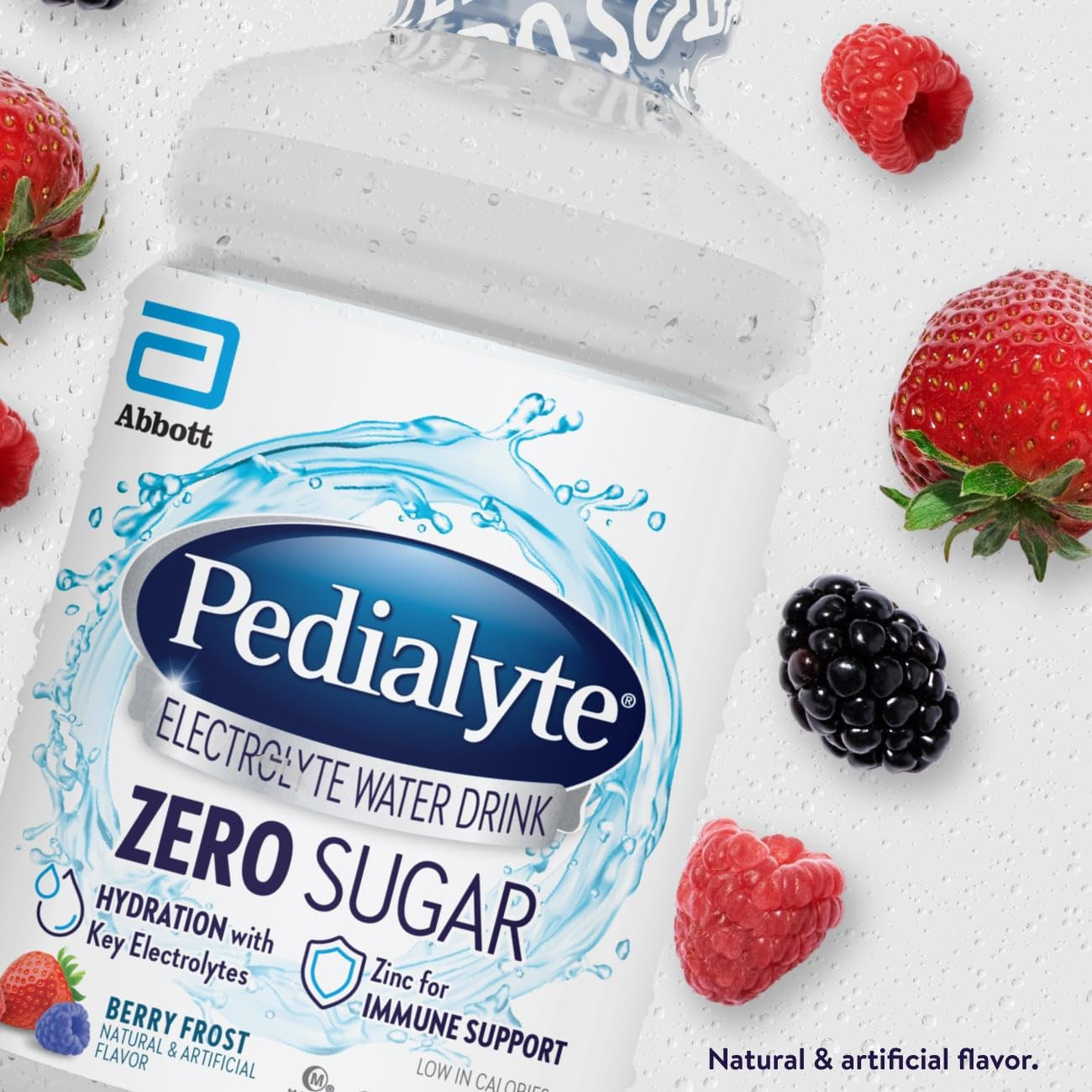 Pedialyte Berry Frost Electrolyte Water Pack Of 4 Zero Sugar Hydration 33.8Oz