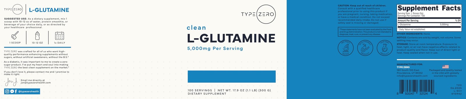 L-Glutamine Powder (500G) 3-Month Supply Pure L-Glutamine Supplement – Vegan,…