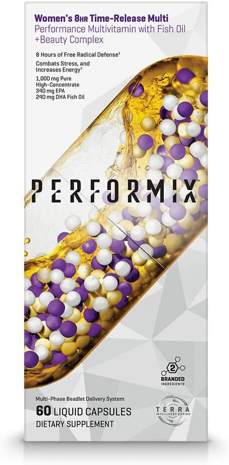 PERFORMIX Women’s 8 Hour Vitamin Time-release w/ Fish Oil *BUSTED CAPS* 2-Pack