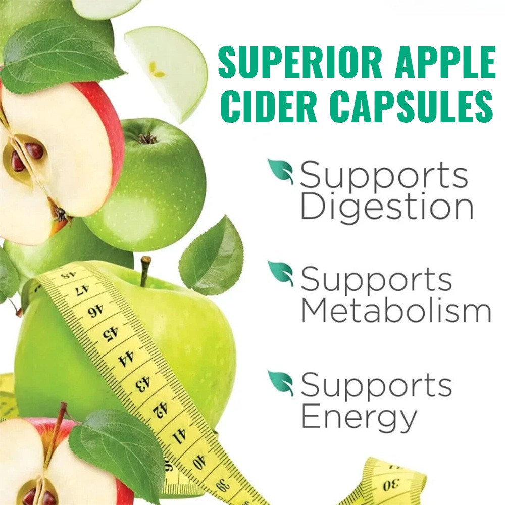 Apple Cider Vinegar Capsules 1000mg Supports Digestive Health 30-120 Pills Vegan