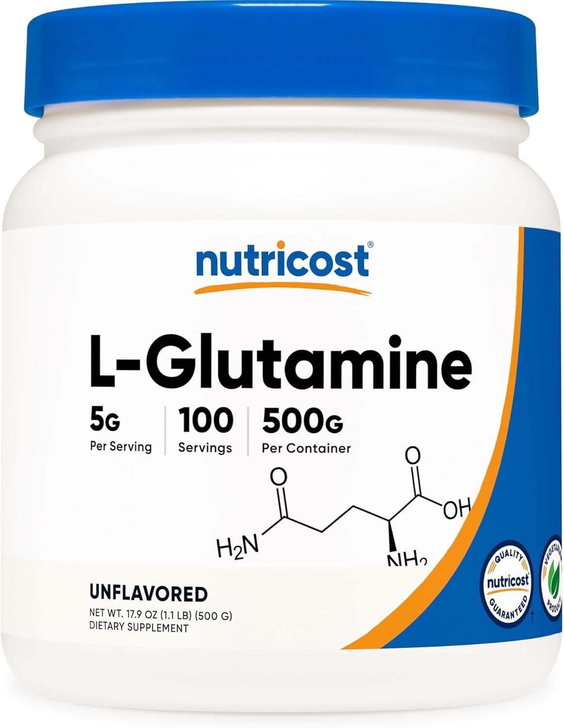 Pure L-Glutamine Powder 500g | Unflavored, Gluten-Free & GMO-Free
