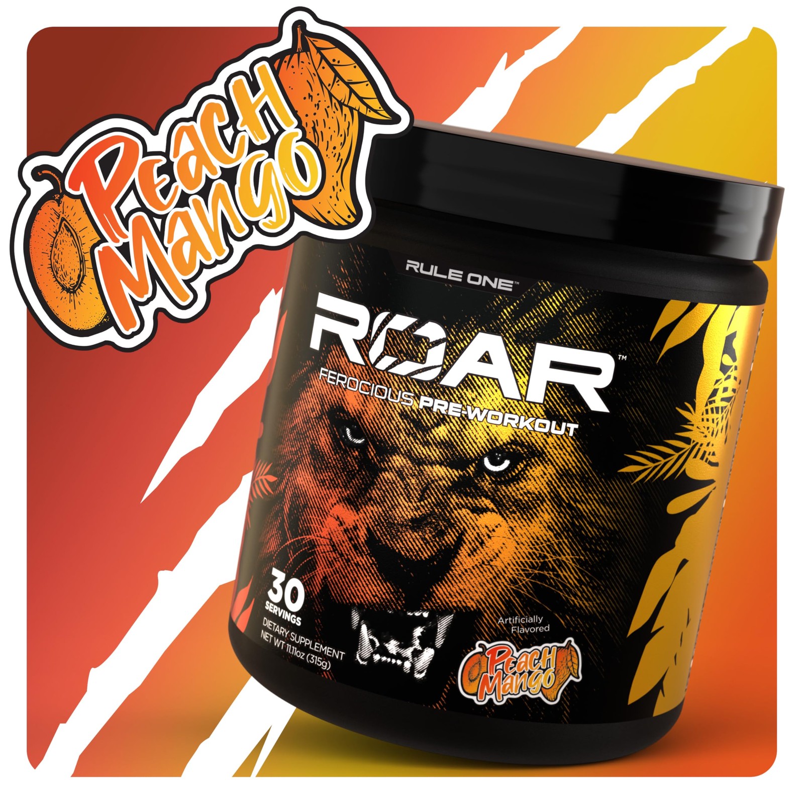 R1 ROAR Ferocious Pre Workout Supplement 10.56 Ounce Energy Hydration Formula
