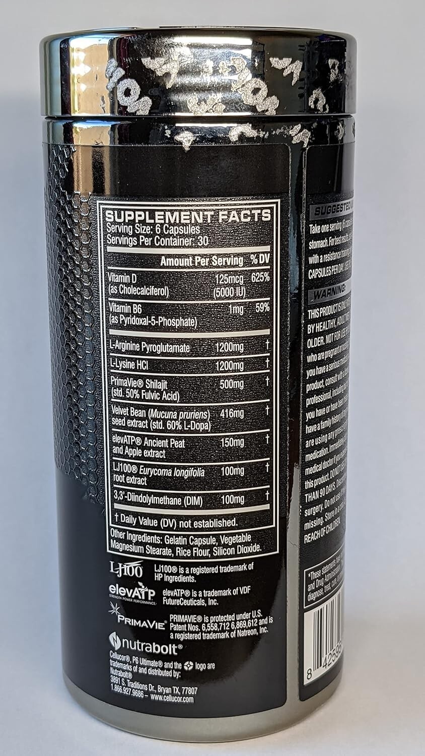 Cellucor P6 Ultimate Pills Male Enhance Boost Sexual Vital.- See Description