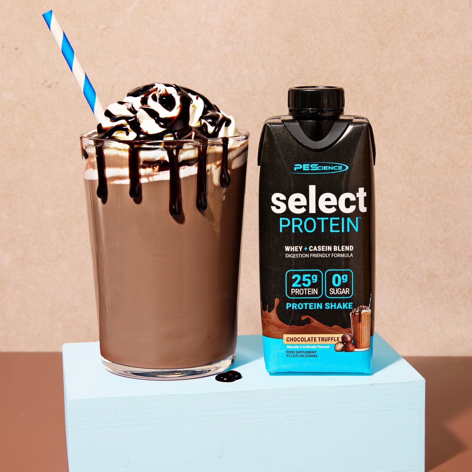 PEScience Select Protein Shake RTD, 25g Whey and 11.12 Fl Oz (Pack of 4)