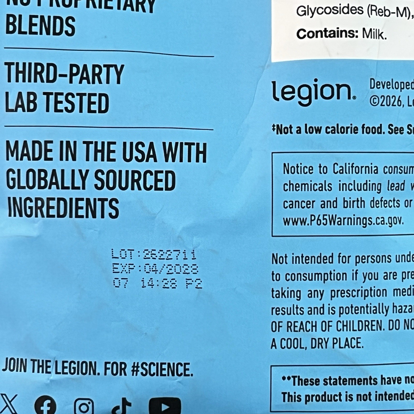 Legion Grass-Fed Whey Protein Isolate Powder – Cookie Butter (1.92 lbs./30 Serv