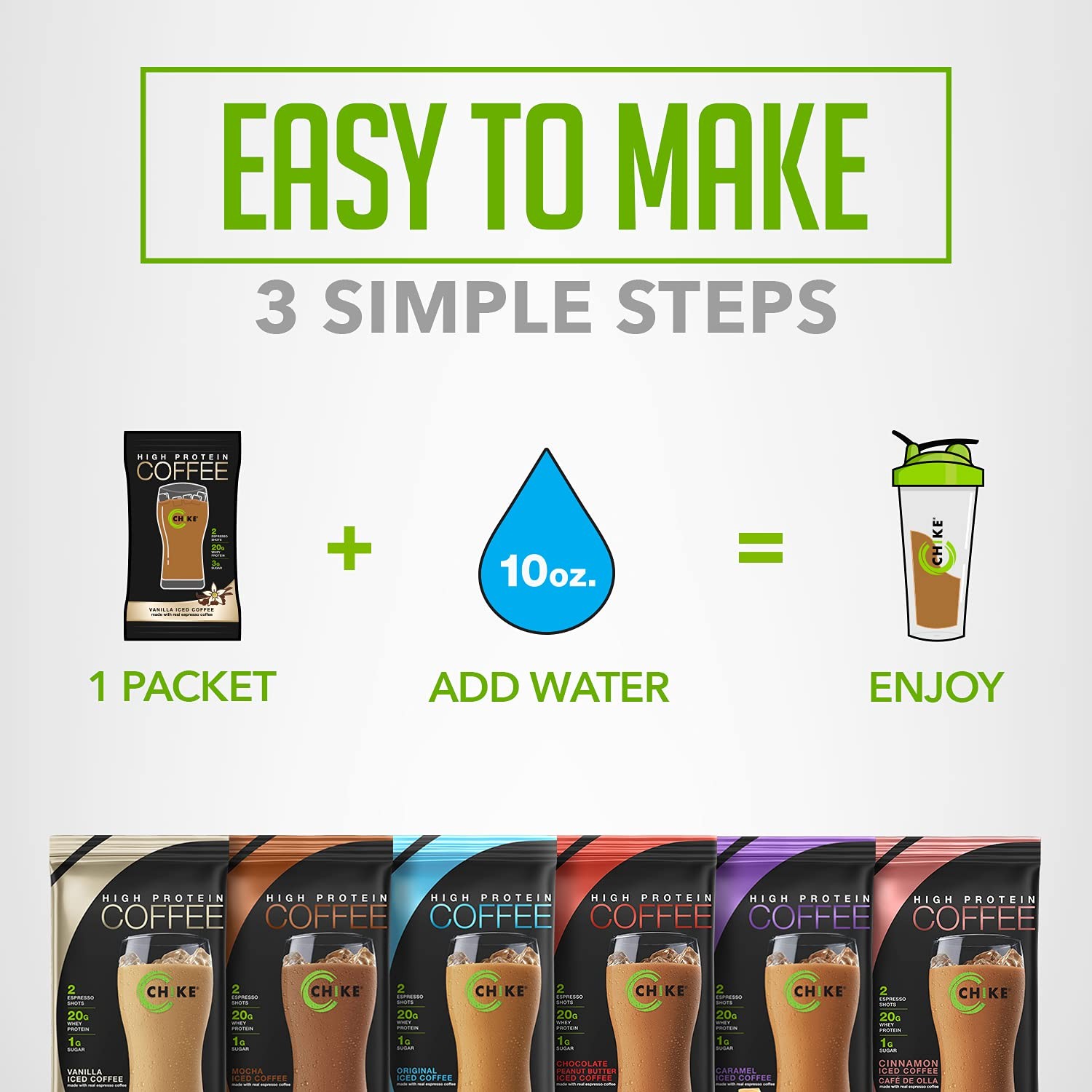 Chike High Protein Iced Coffee Sampler Pack, 20 G 6 Count (Pack of 1)