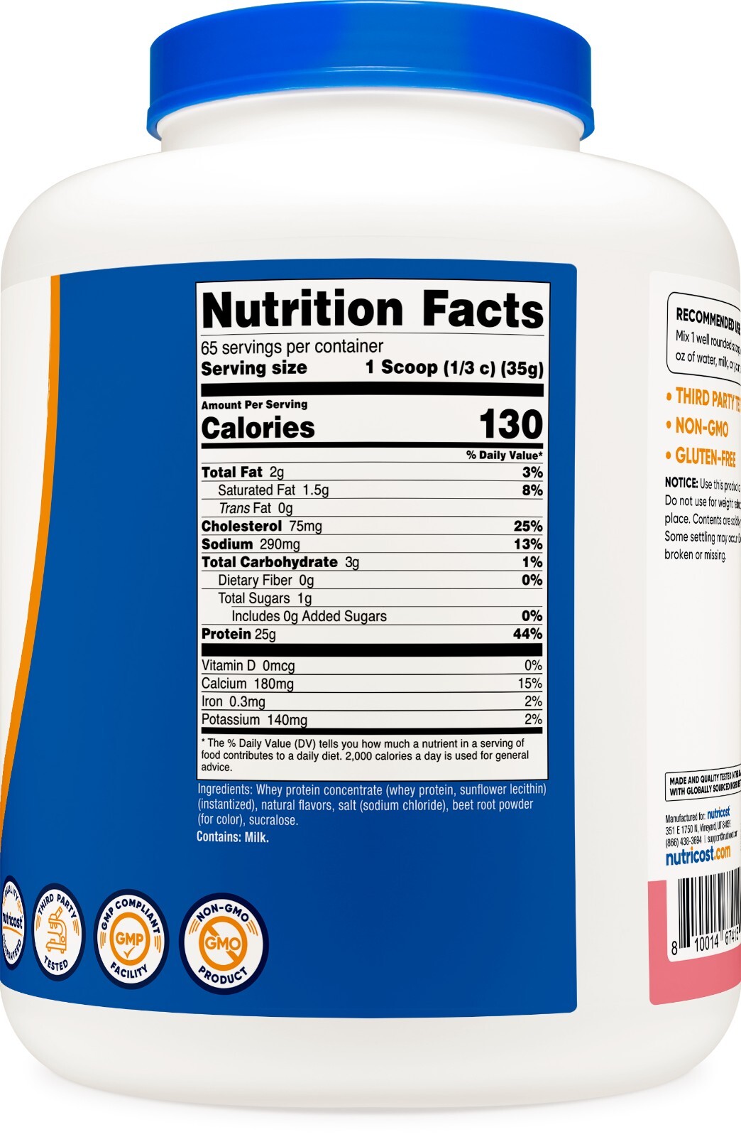 Nutricost Whey Protein Concentrate (Strawberry Milkshake) 5LBS