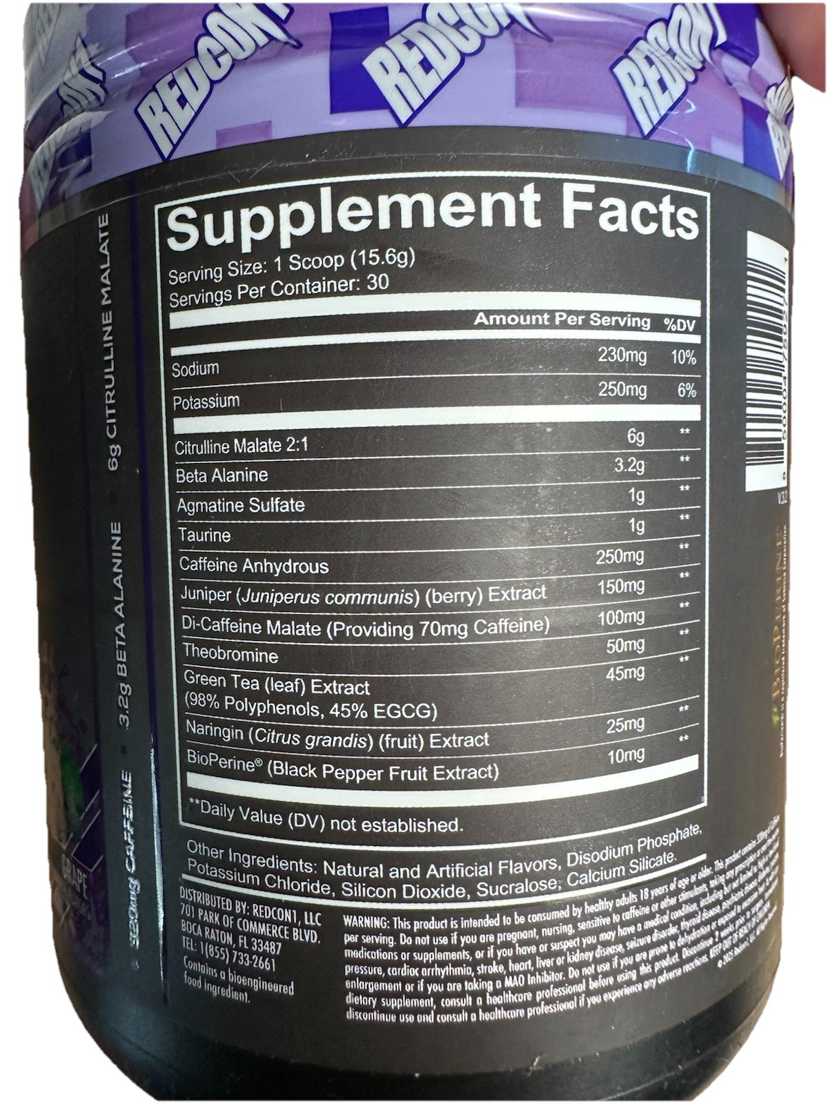 REDCON1 Total War Grape Pre Workout – Fast Acting Focus & Pump – 30 Scoops 16 oz