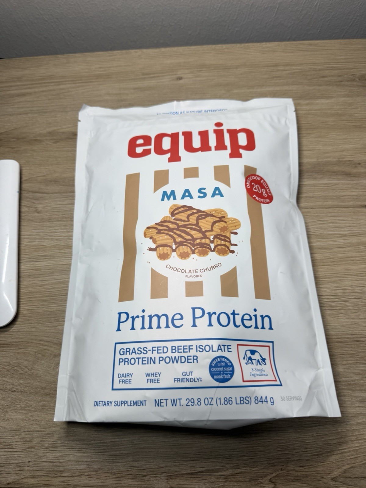Equip Prime Protein Grass-Fed Beef Isolate Powder MASA Chocolate Churro 4/28