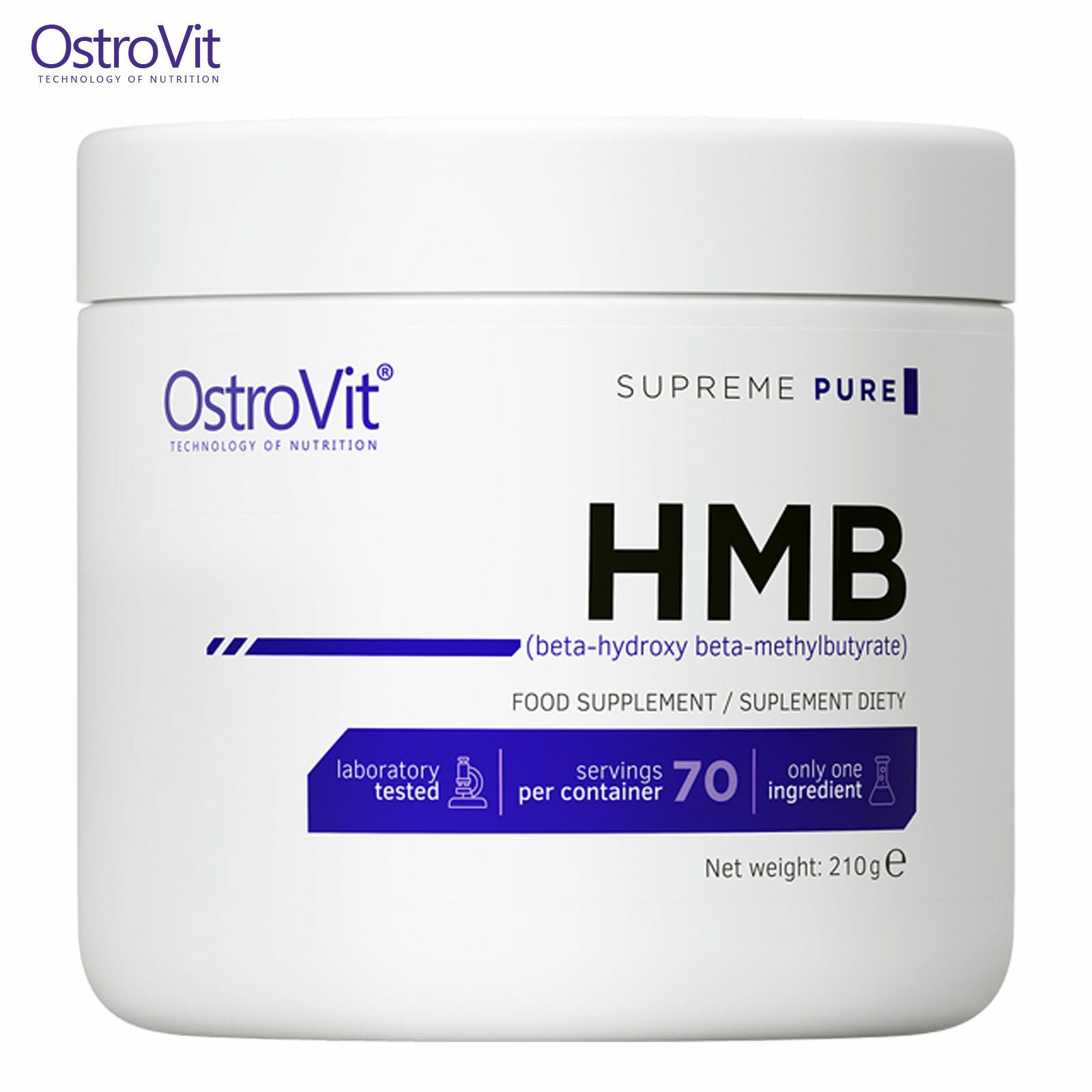 OstroVit Pure HMB Powder 70 Servings – Lean Muscle Growth Support -Fat Reduction