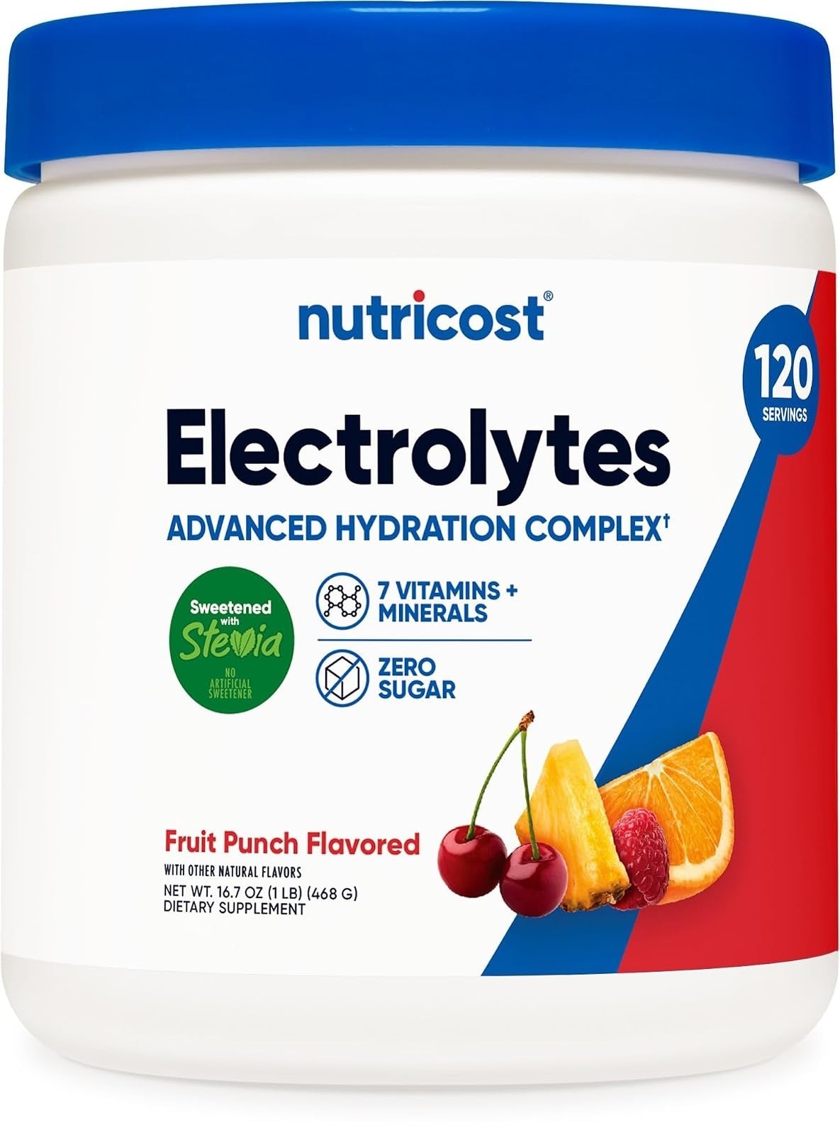 Nutricost Electrolyte Complex Powder 60 Servings Blue Raspberry
