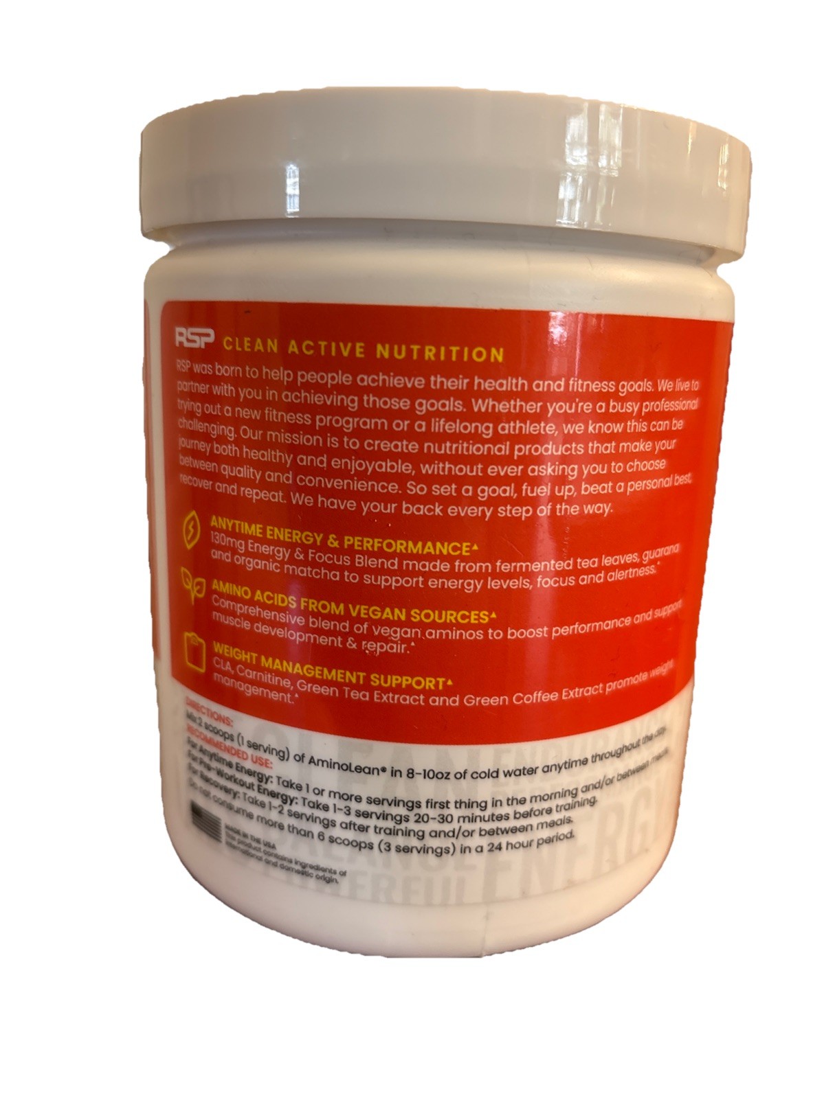 RSP Aminolean Energy Amino Acids Exp 10/27 (2a)