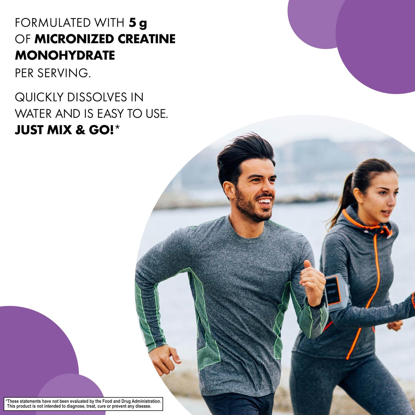 Micronized Creatine Monohydrate 5g – Supports Lean Muscle, Vegan, Non-GMO, Glute