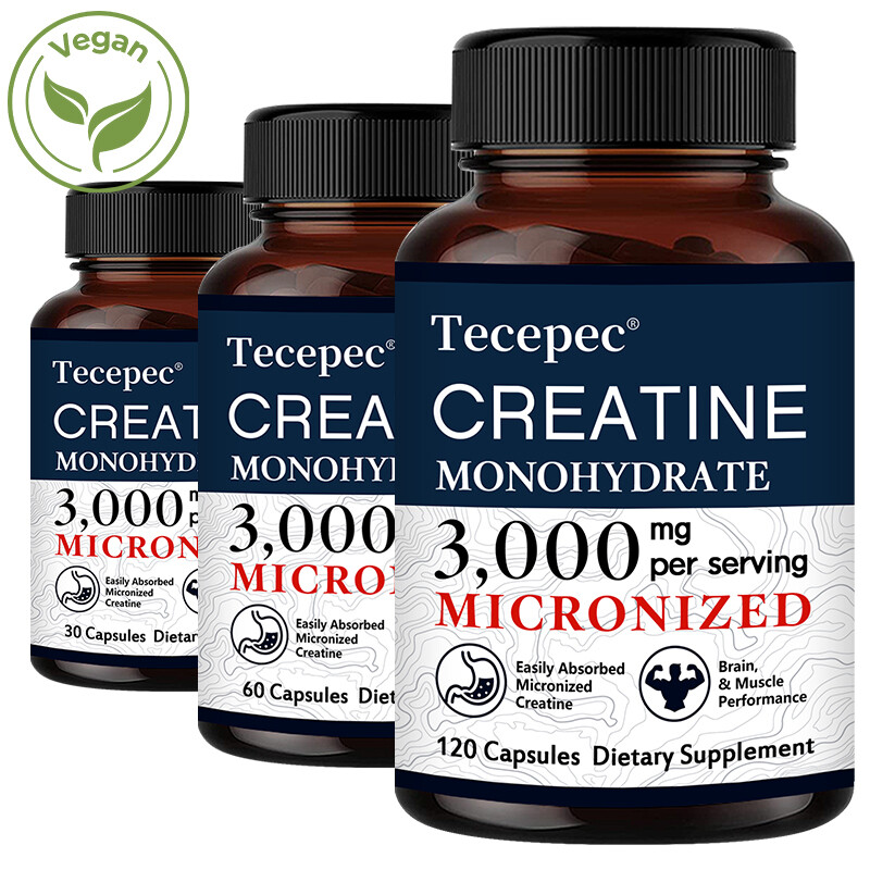 Creatine Monohydrate 3000 Mg Capsules Muscle Mass Strength Regeneration