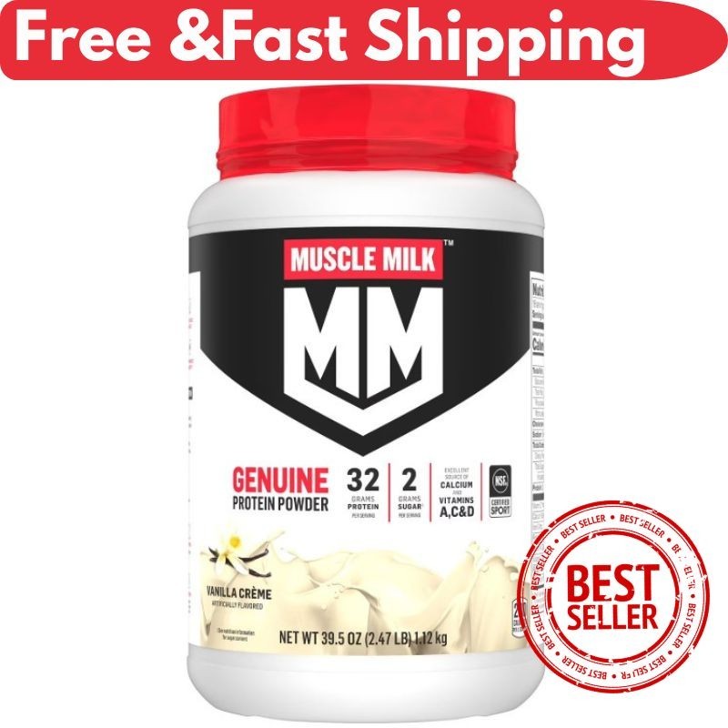 Muscle Milk Genuine 32g Whey Protein Powder, Vanilla Cream, 2.47 lbs. Best Price