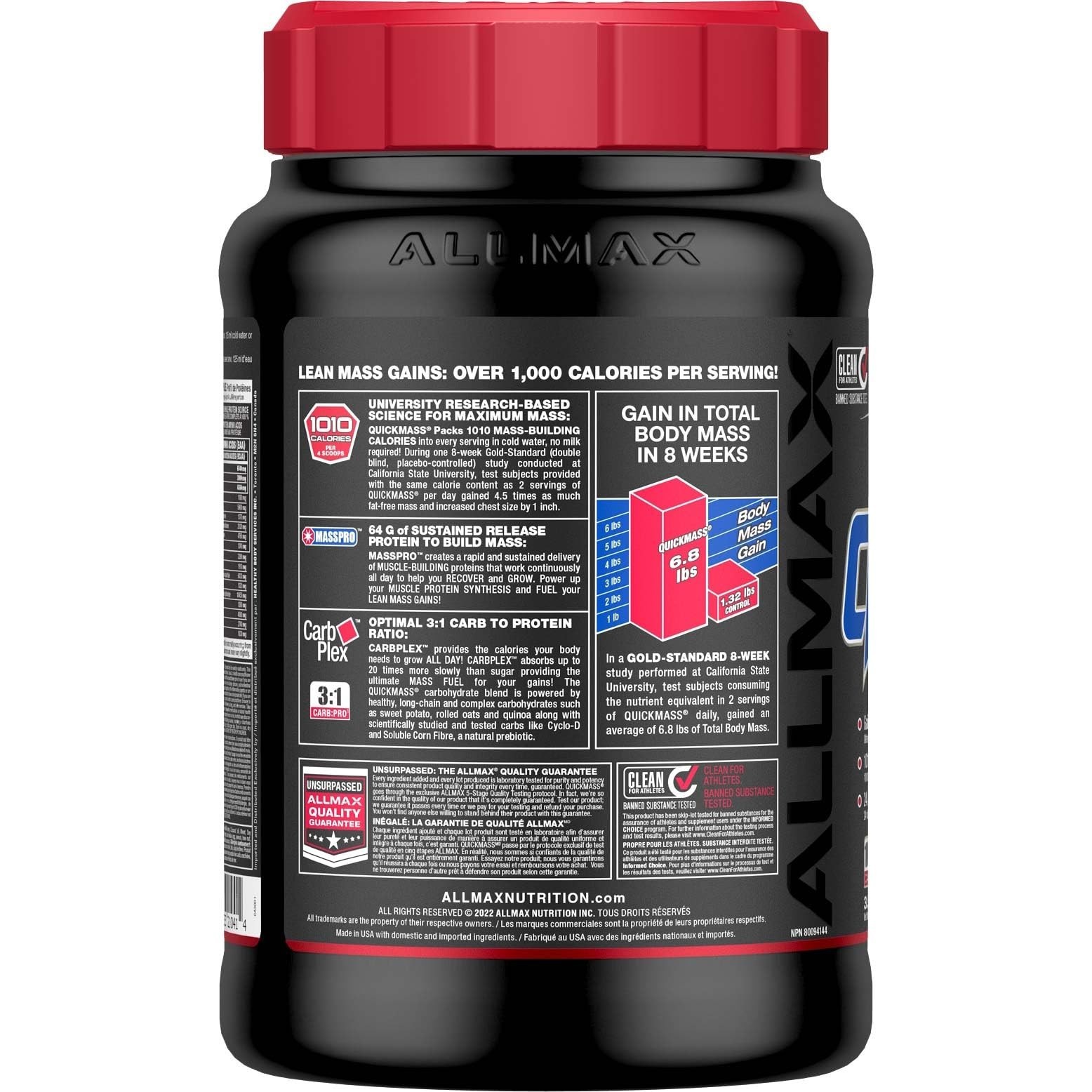 Mass Gainer Powder – Vanilla Flavor, 3.5 lb – High Protein, Muscle Builder, Weig