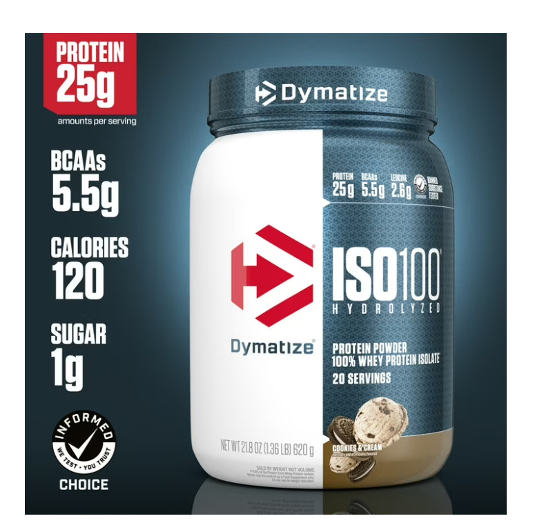 Dymatize ISO100 Whey Protein Cookies Cream 20 Servings
