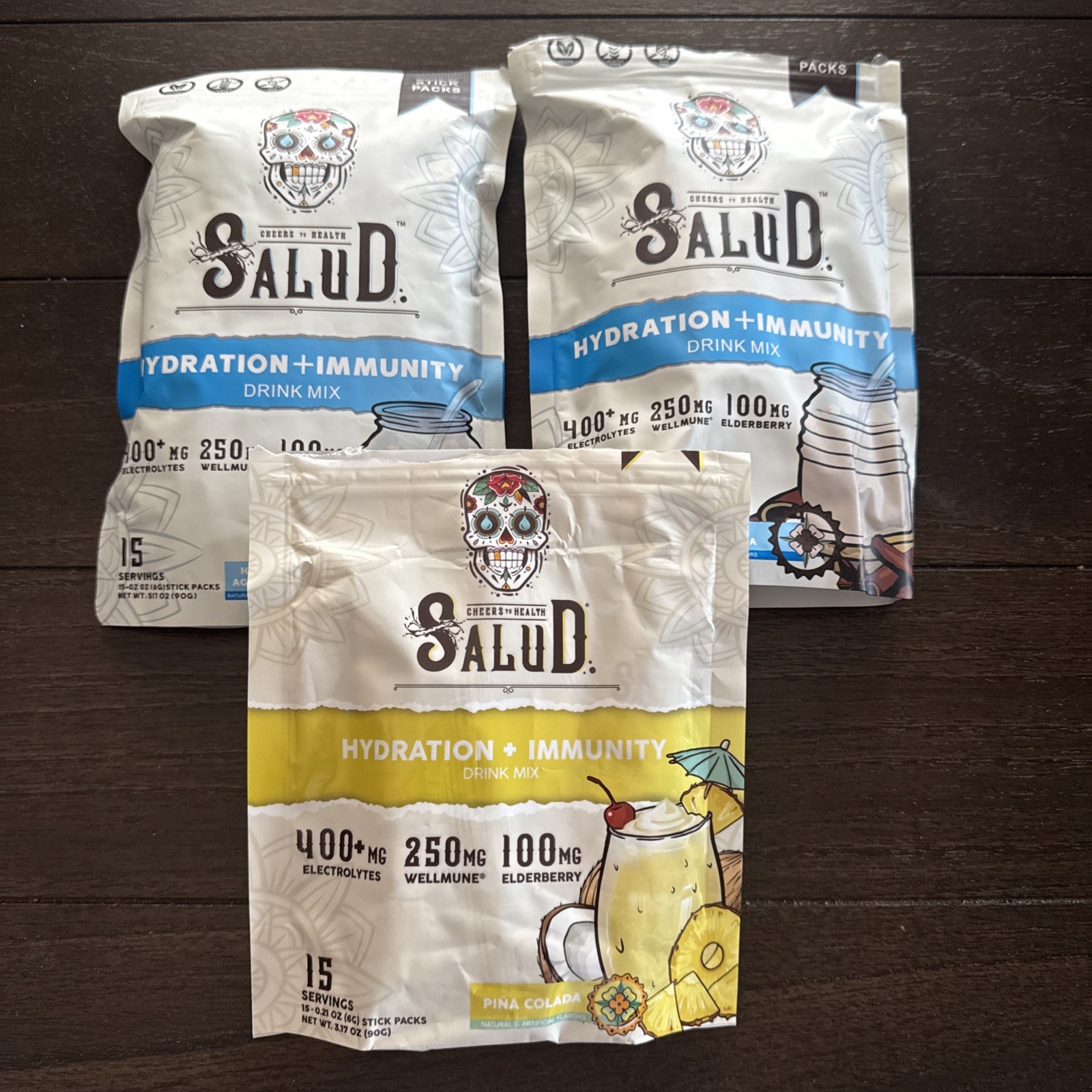 Salud Hydration + Immunity Electrolyte Powder Horchata & Pina Colada BUNDLE Read