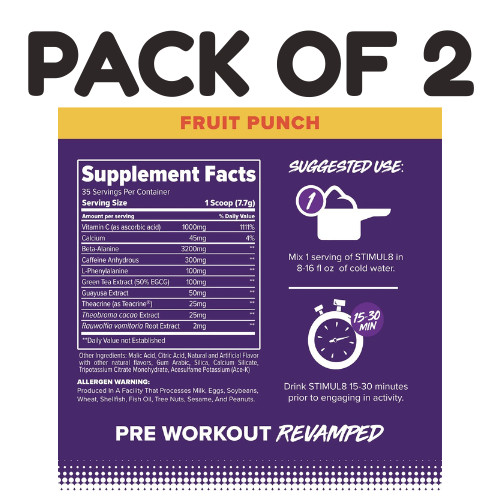 FINAFLEX STIMUL8 Pre-Workout – Fruit Punch – 35 Servings – Pack of 2