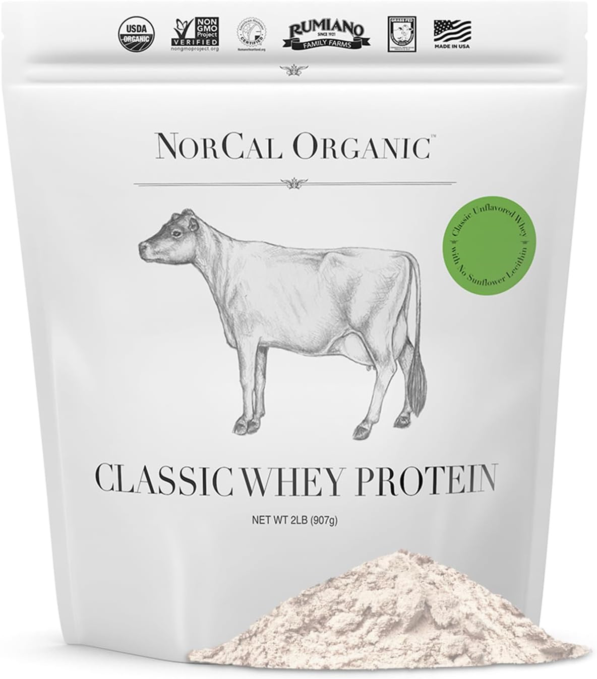– Classic Whey Protein – 100% Grass-Fed and Grass-Finished – UNFLAVORED – Lecith
