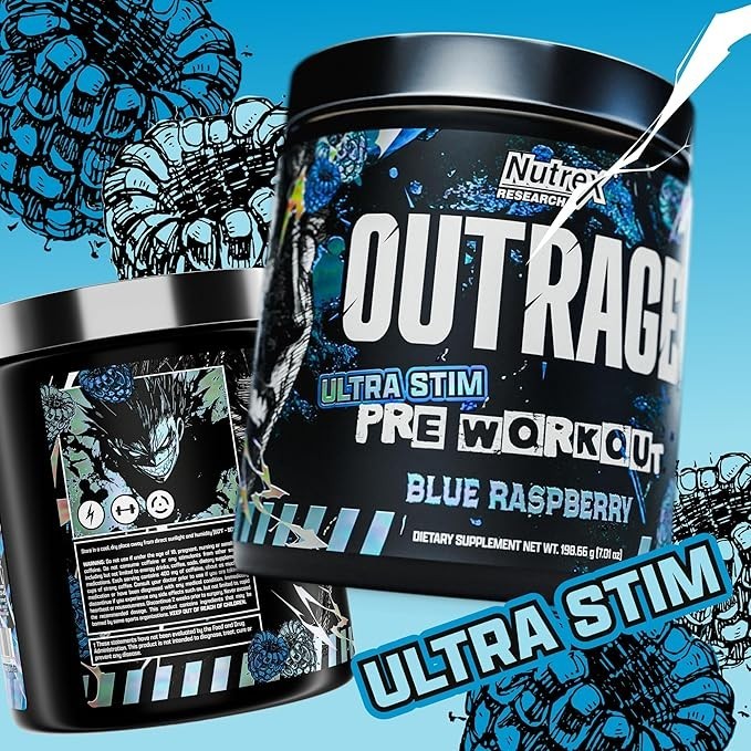 Nutrex Outrage Ultra Stim Pre Workout Powder 30 Servings Various Flavors