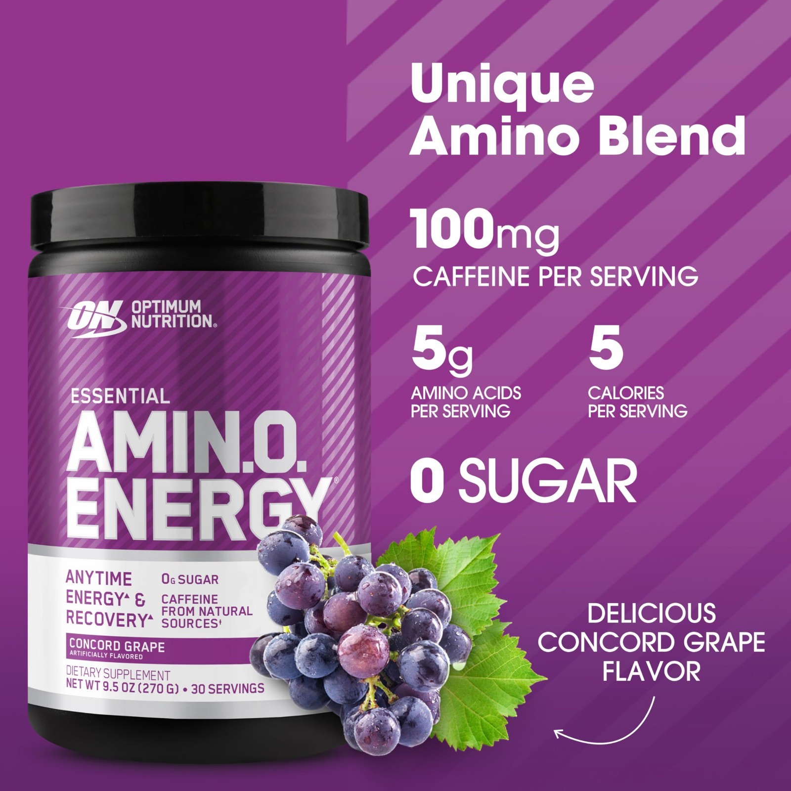 Amino Energy Pre Workout Powder – BCAA, Green Tea, Keto Friendly, 30 Servings –