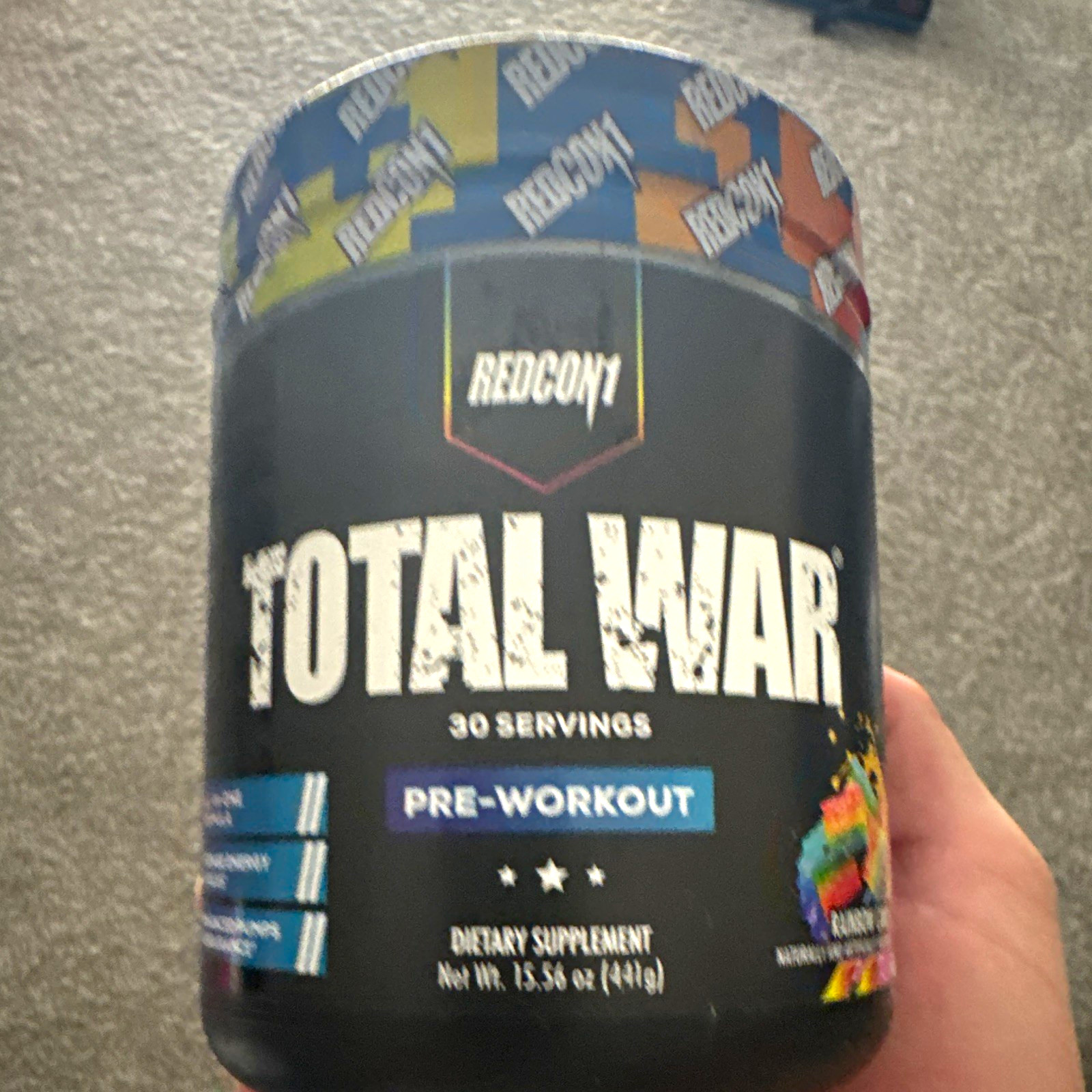 REDCON1 Total War Pre-Workout Powder w/ Caffeine, Gym Training, 30 Serv 15.36oz