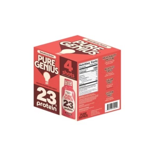 Pure Genius Liquid Protein Shot – Strawberry Guava – 3.38 floz/4pk