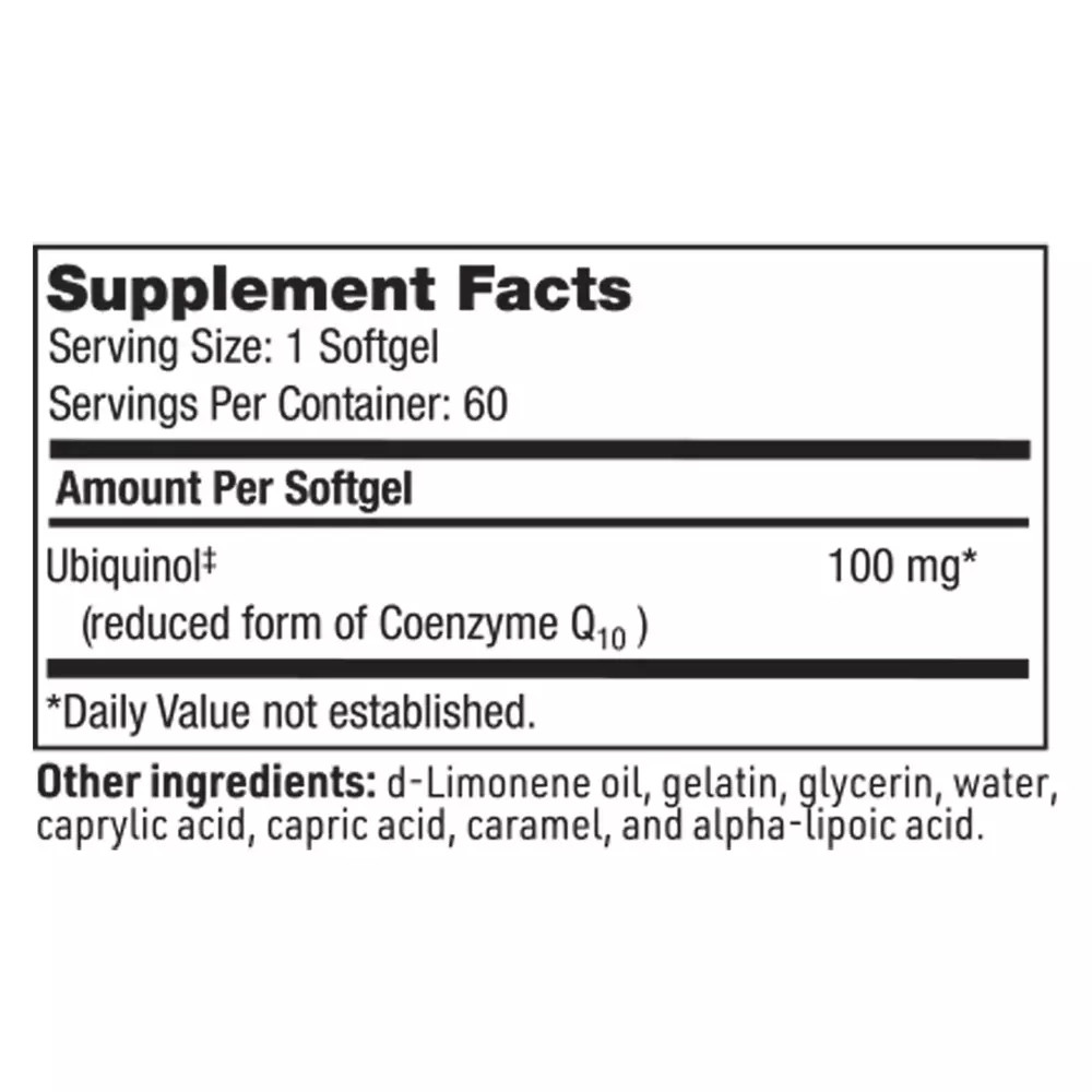 Klaire Labs SFI Health CoQH 100mg Dietary Supplement 60 Softgels Free Shipping