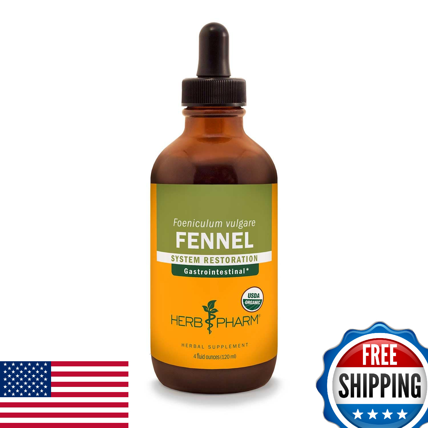 Herb Pharm Certified Organic Fennel Liquid Extract – Digestive Support 4oz