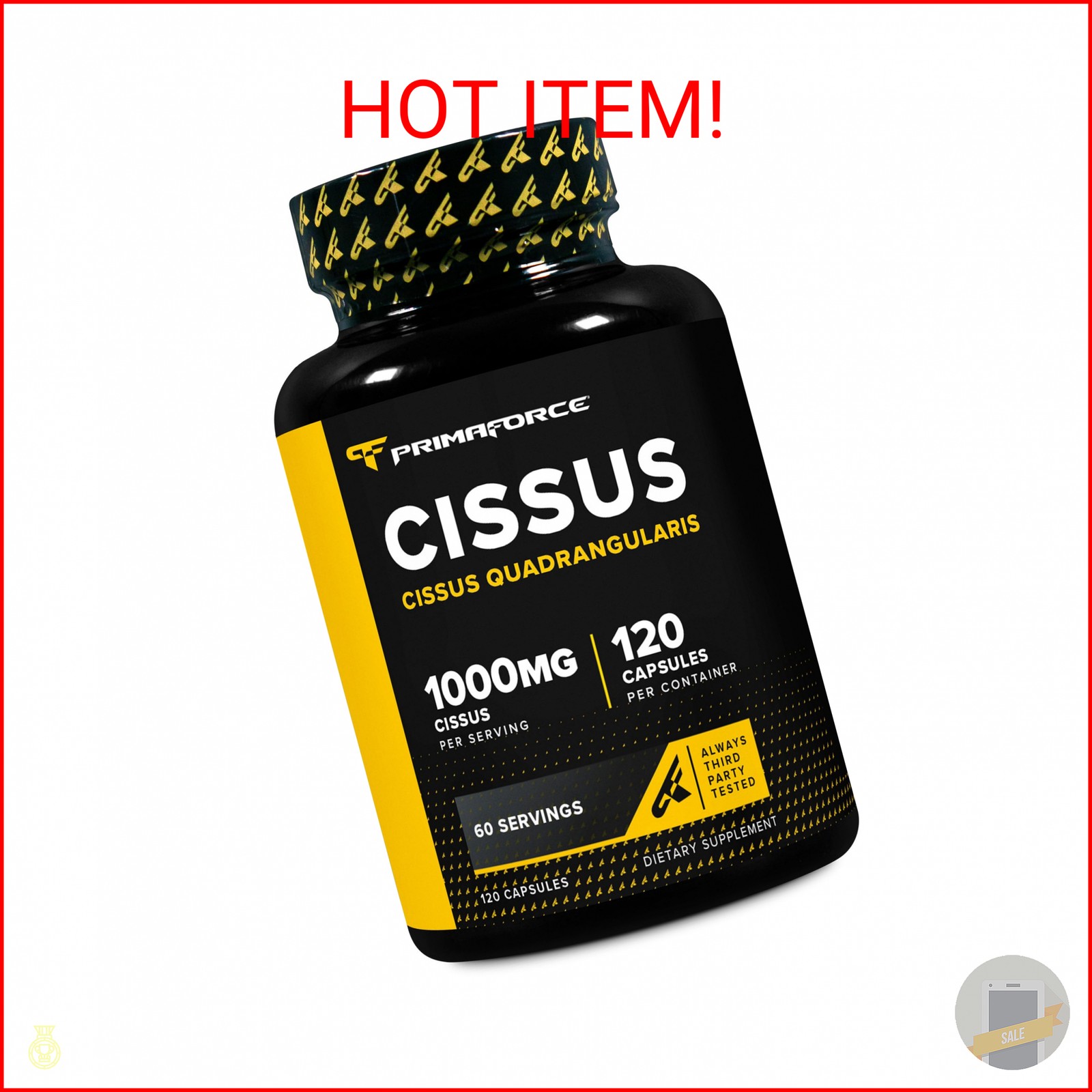 Primaforce Cissus Quadrangularis Extract, 120 Capsules, 1000mg per Serving – Glu