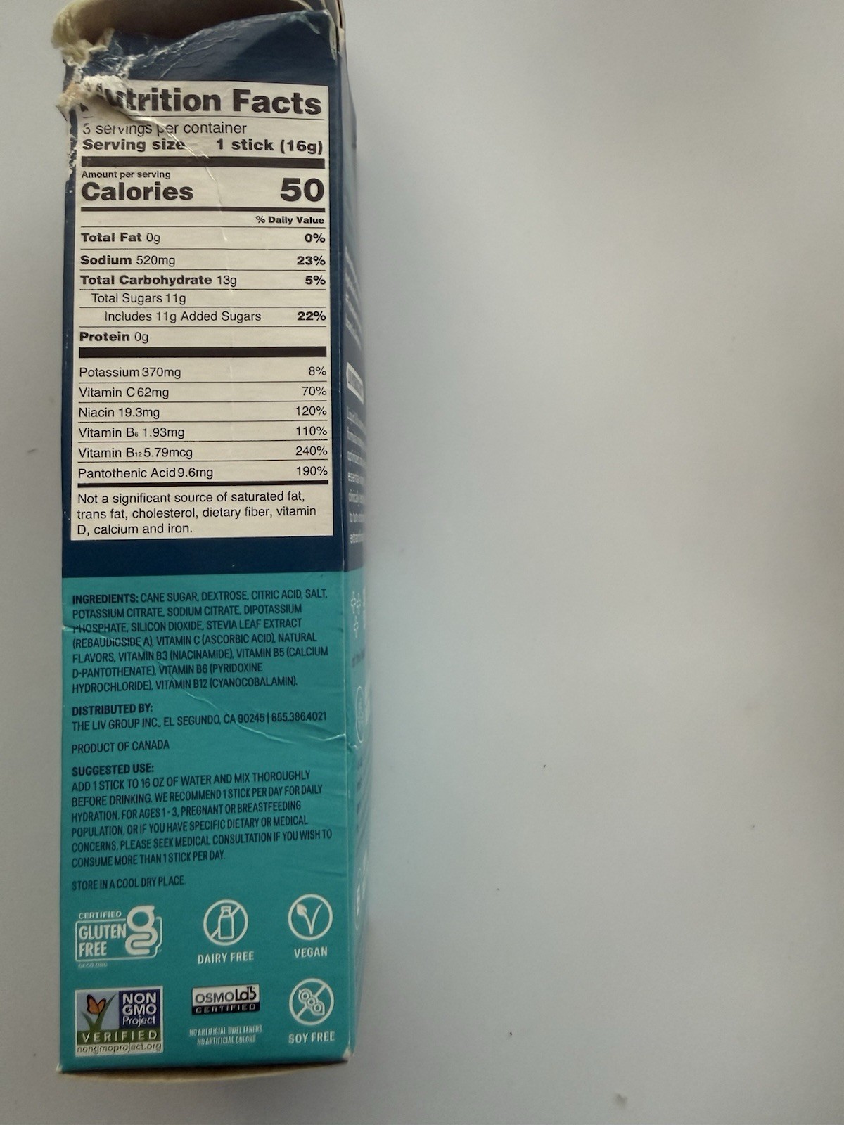 Liquid I.V. Hydration Multiplier Passion Fruit 3 Sticks 48g Vegan Exp 18Aug2027