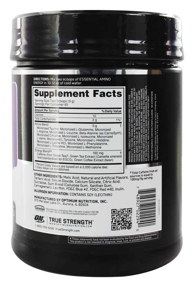 Optimum Nutrition, Essential Amino Energy, Powder, 65 Servings