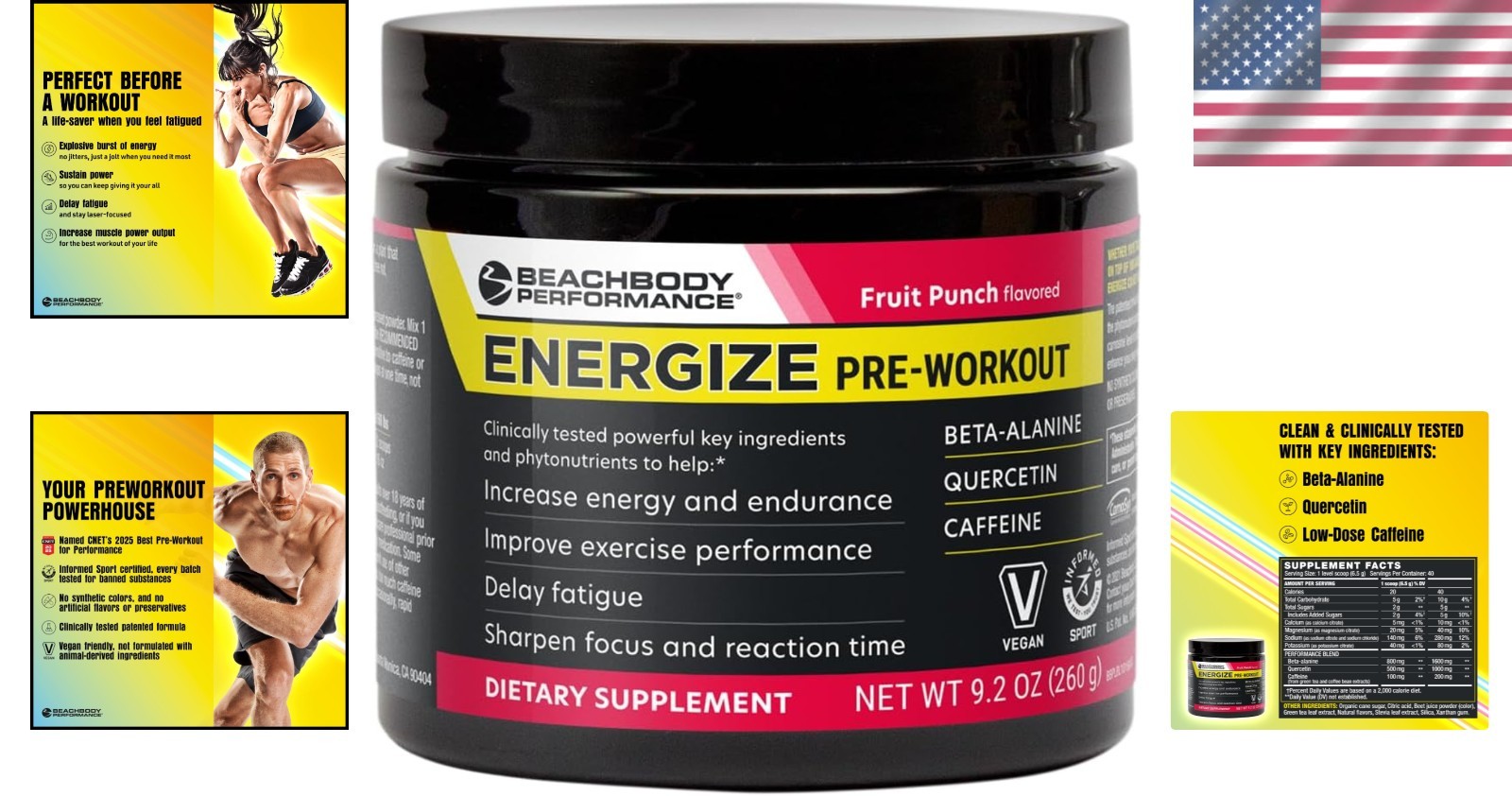 Energize Pre Workout Powder – Enhanced Energy & Focus Formula, 40 Servings