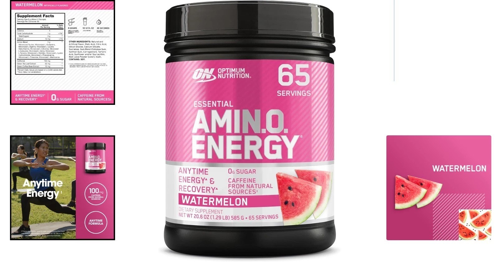 65 Servings Amino Energy-Pre Workout w/ Green Tea,BCAA,Amino Acids,Keto Friendly