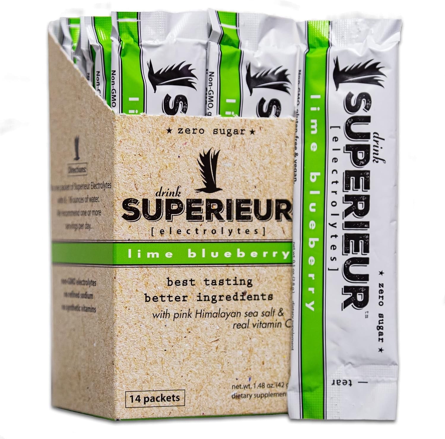 Superieur Electrolyte Powder Packets – Vegan 14 Servings, 14 Servings
